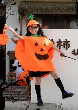 НАряд ТЫКВЫ ПЛАТЬЕ НА ХЭЛЛОУИН КОСТЮМ ТЫКВЫ + КОРЗИНА 3 шт.