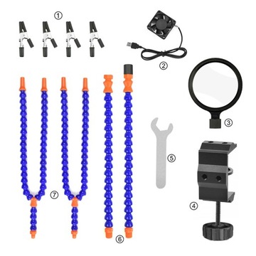 Рука помощи при пайке Третья рука, 6 гибких рычагов, стол Y6BE-MF-BK