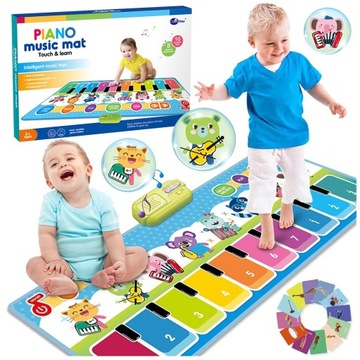 MATA MUZYCZNA do TAŃCZENIA PIANINKO dzieci 8 INSTRUMENTÓW NAGRYWA 148x60