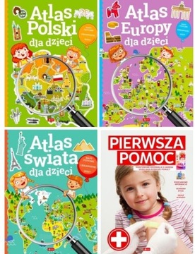 Atlasy dla dzieci i Pierwsza pomoc 2022 PAKIET 4w1