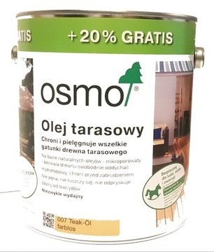 Osmo 007 Olej Tarasowy 3l Bezbarwny