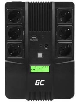ZASILACZ AWARYJNY UPS 800VA 480W LCD 6x SCHUKO + PROGRAM GREEN CELL GC UPS