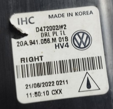 HALOGEN PRAVÝ VW T-ROC 2GA R-LINE FACELIFT LED 2GA941056M 21.06.2022