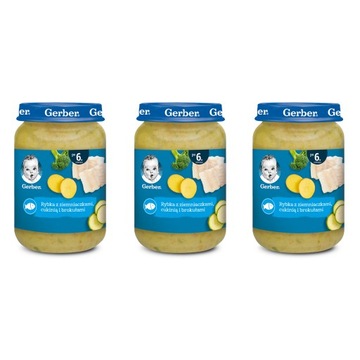 GERBER obiadek rybka ziemniaczki cukinia 3x190g