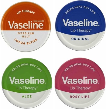 Vaseline Lip Balm ZESTAW 4 SZT BALSAM DO UST Z UK