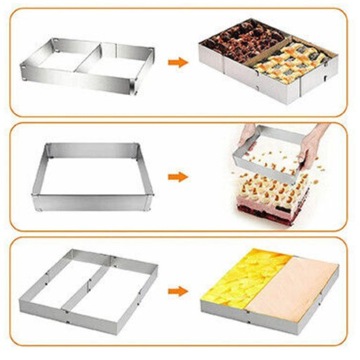 RANT CUKIERNICZY PROSTOKĄTNY REGULOWANY 2w1 STAL NIERDZEWNA Forma 5cm