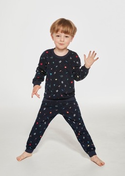 Piżama Cornette Kids Boy 761/143 Cosmos dł/r 86-128 granatowy 86-92