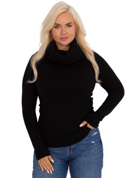 Stylowy SWETER PLUS SIZE DAMSKI z lejącym golfem