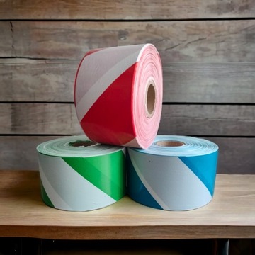 ЛЕНТА ПРЕДУПРЕЖДАЮЩАЯ 70мм 200м белая красная ПРОЧНАЯ ТОЛСТАЯ БЕЗ КЛЕЯ