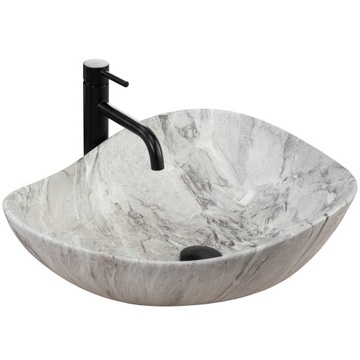 Umywalka Ceramiczna Nablatowa DORA STONE REA Szara