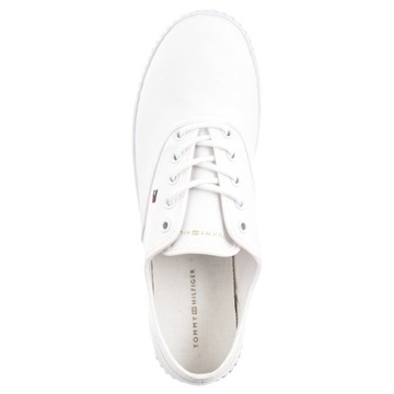 Buty Trampki Tenisówki Tommy Hilfiger Canvas Lace-Up Sneaker Białe