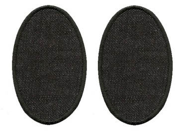 Łaty czarne para M spodnie 11x7 cm termo naszywka