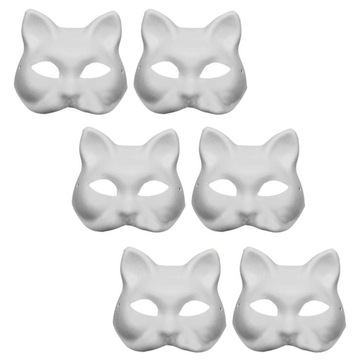 МАСКА КОШКИ КРАСКА МАСКИ ДЛЯ ДЕТЕЙ С РАЗНЫМИ ЖИВОТНЫМИ 6 ШТ.