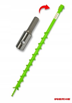 WERHE Wiertło do gleby 40 mm z adapterem HEX