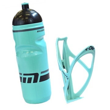 Bidon Rowerowy 800ml + Koszyk Turkusowy Zestaw