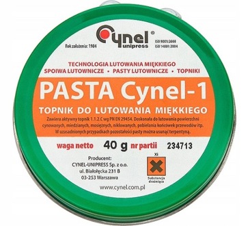 CYNEL Pasta lutownicza do lutowania topnik 40g