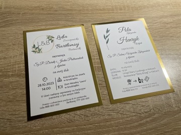 ЗОЛОТЫЕ СВАДЕБНЫЕ ПРИГЛАШЕНИЯ С ПЕРСОНАЛИЗАЦИЯМИ