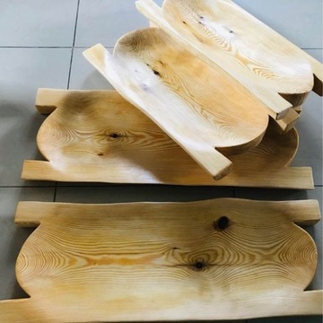 Stylowa TACA Góralska TALERZ KORYTO Drewniane 40CM