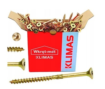 СТОЛЯНЫЕ ВИНТЫ ДЛЯ ДЕРЕВА KMWHT 6x140 TORX С КОНТРШЕФКОЙ KLIMAS 100 шт.