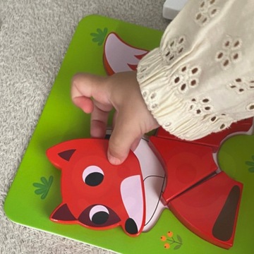 UKŁADANKA DREWNIANA KLOCKI ZWIERZĄTKA MONTESSORI FSC WOOPIE GREEN