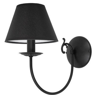 Elegancki czarny kinkiet z abażurem MARIA CZARNA lampa ścienna