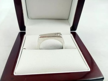 SREBRNY GEOMETRYCZNY PIERŚCIONEK 3,76GR 925PR R17