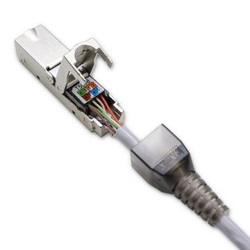 Qoltec Końcówka Wtyk RJ45 beznarzędziowy STP CAT6A JACK PIN T568B T568A