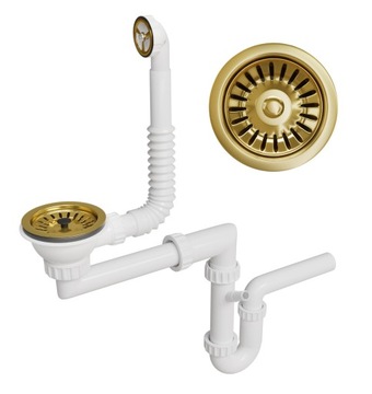 Ручной золотой сифон для одночашной мойки.