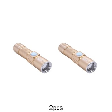 2x Mini Q5 LED ładowalna latarka USB z możliwością