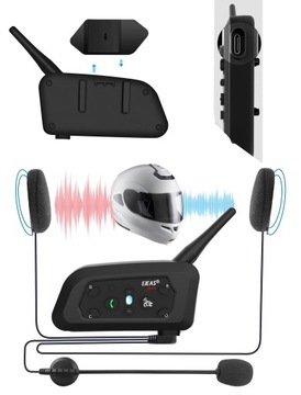 EJEAS V6 PRO МОТОЦИКЛНЫЙ ИНТЕРКОМ USB-C 2024 Bluetooth 5.1 для шлема