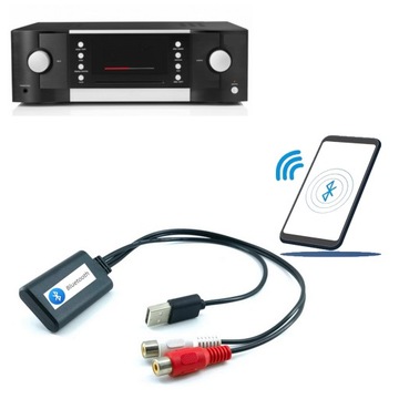 UNIWERSALNY ADAPTER BLUETOOTH RCA + ZASILANIE WIEŻA HI-FI KINO DOMOWE