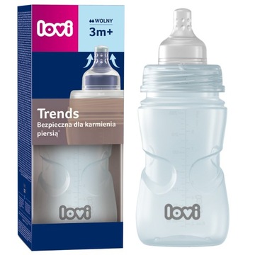 LOVI BUTELKA ANTYKOLKOWA TRENDS 250ml + SMOCZEK SUPERVENT 3m+