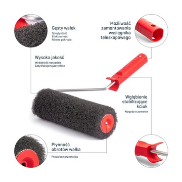 COMENSAL |Zestaw do gładzi PCV / szpachla 600 / kij , wałek, adapter , paca