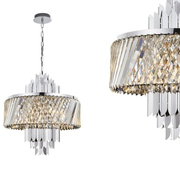 Lampa wisząca kryształowy Żyrandol MARGOT CHROME 9xE14 ML0410 Milagro