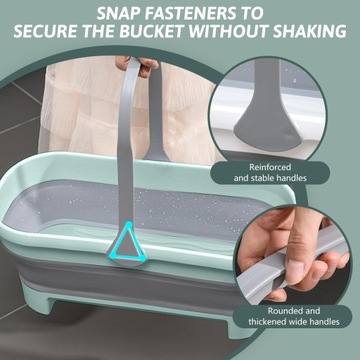 Большое плоское ведро для уборки, плоская швабра, большое складное ведро для швабры.