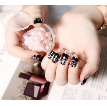 ФРАНЦУЗСКИЕ НАКЛЕЙКИ ДЛЯ НОГТЕЙ ГЕЛЕВЫЕ НАКЛЕЙКИ НОГТИ LEOPARD AR