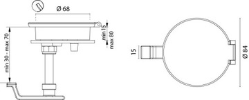 НАПОЛЬНЫЙ ЗАМОК 68 ММ, ЛАТУНЬ ХРОМ без ключа