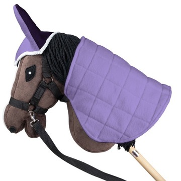 DERKA DWUSTRONNA NAUSZNIKI SKIPPI DLA KONIA HOBBY HORSE FIOLETOWA ODCIENIE