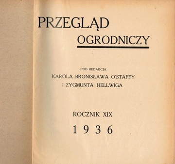 PRZEGLĄD OGRODNICZY ROCZNIK 1936