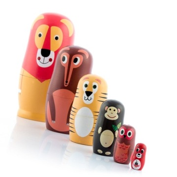 Drewniana Matrioszka Zwierzęta Funimals InnovaGood