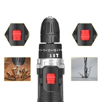 21V WIERTARKO WKRĘTARKA AKUMULATOROWA WALIZKA + 2AKU