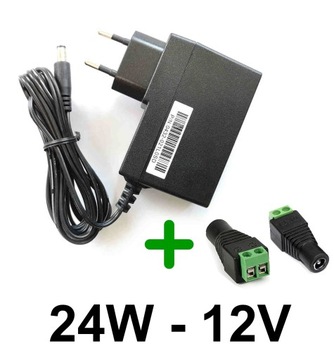 Zasilacz wtyczkowy do taśm LED 12V 24W z gniazdem