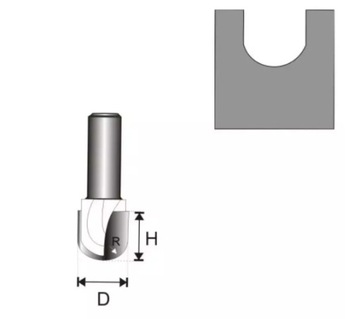 Фреза по дереву с U-образным пазом T8mm 07F071B