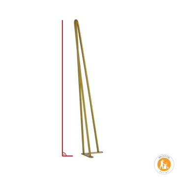 MORIA DESIGN Hairpin legs Noga metalowa do stołu biurka 61 cm 3 pręty złoty