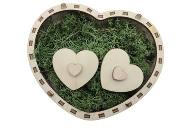 Деревянная шкатулка для обручальных колец, гравировка свадебное СЕРДЦЕ