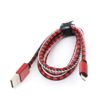 PLATINET TAJPAN USB LIGHTNING LEATHER KABEL 1M RED