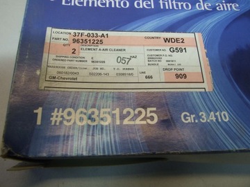 DAEWOO OE 96351225 FILTR VZDUCHU