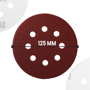 50 дисков наждачной бумаги с отверстиями на липучке, диски 125 мм P100, абразивный диск