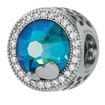 Charms Zawieszka Z Serduszkami Kryształ Srebro 925