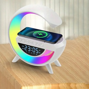 LAMPA LED Z GŁOŚNIKIEM ŁADOWANIE QI BUDZIK RADIO FM 7 TRYBÓW BLUETOOTH 5.3